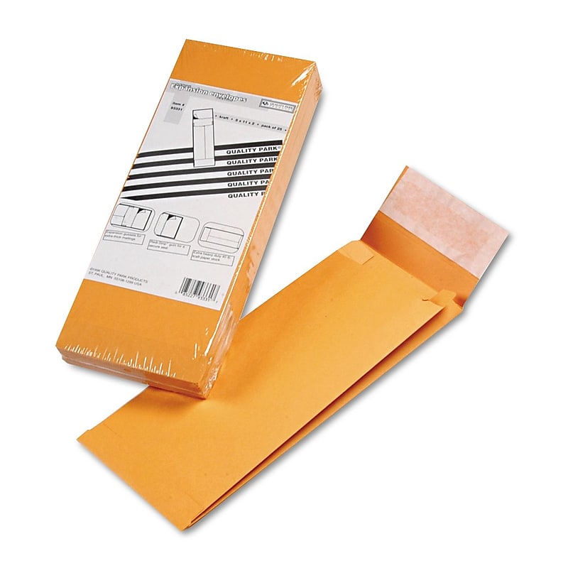 Quality Park Self Seal Expansion Kraft Envelope, 10 9/10" x 5", Brown, 25/Box (QUA93331) image 1