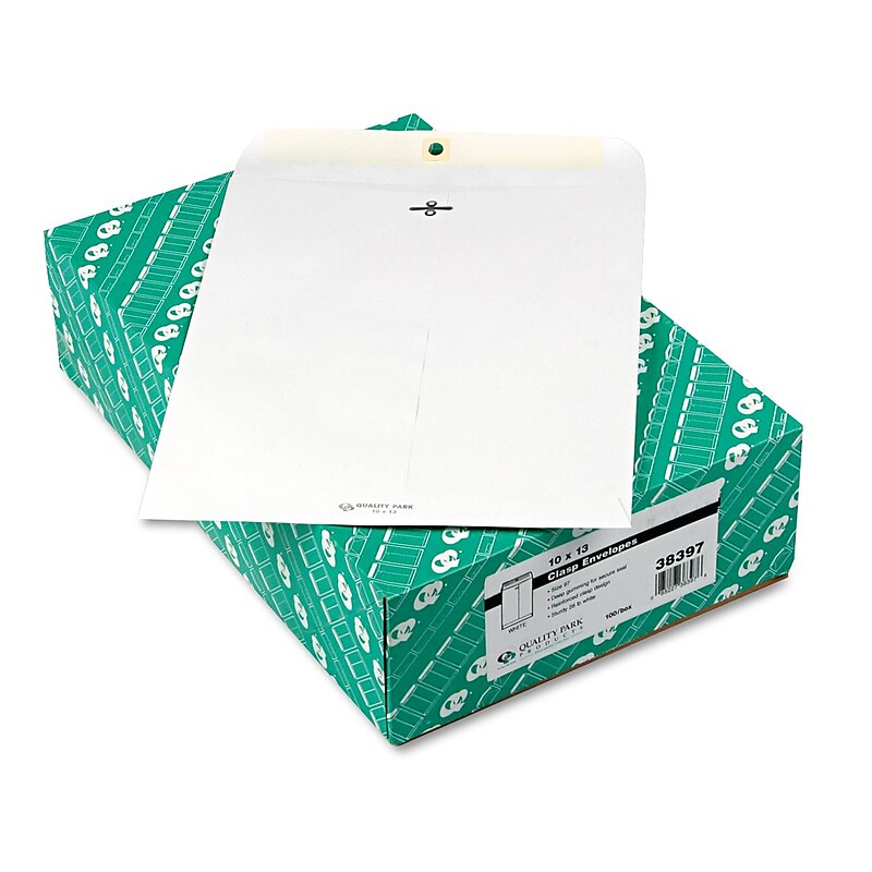 Quality Park Clasp Catalog Envelope 10" x 13", White, 100/Box (QUA38397) image 1