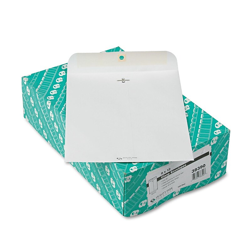 Quality Park Clasp Catalog Envelope, 9" x 12", White, 100/Box (38390) image 1