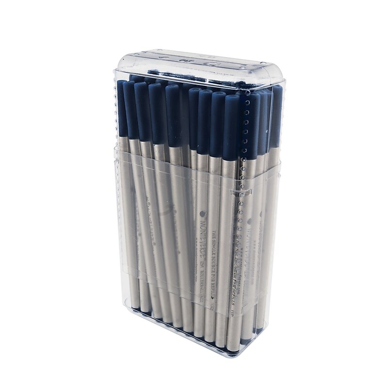 Monteverde® Fine Rollerball Refill For Montblanc Rollerball Pens, Blue/Black, 50/Pack image 1