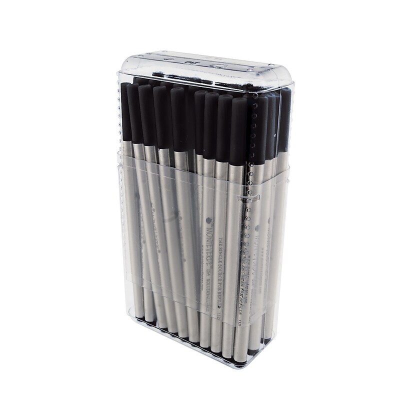 Monteverde Rollerball Refill For Montblanc Rollerball Pens, Fine Point,  Black Ink, 50/Pack (M224BK) image 1
