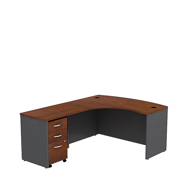 Bush Business Furniture Westfield Left Handed L Shaped Desk w/ Mobile File Cabinet, Hansen Cherry/Graphite Gray,  (SRC007HCLSU) image 1
