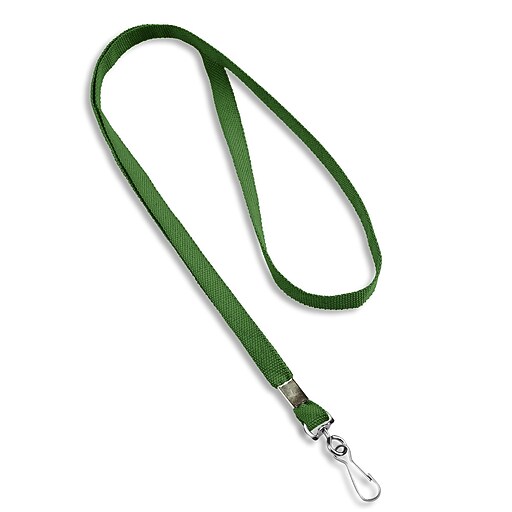 IDville 36" Blank Flat Woven Lanyards with JHook, Green, 25/Pack