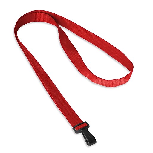 IDville® Adjustable Blank Lanyards, Red, 25/Pack at Staples
