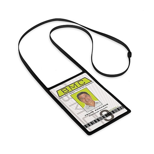 IDville 1346873BK31 Vertical Badge Holders with Flexible Lanyard, Black