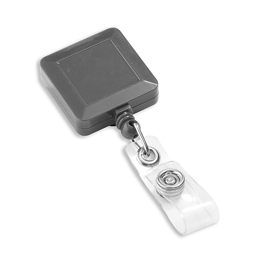 IDville 1343770BK31 Square Slide Clip Badge Reels, Black, 25/Pack at