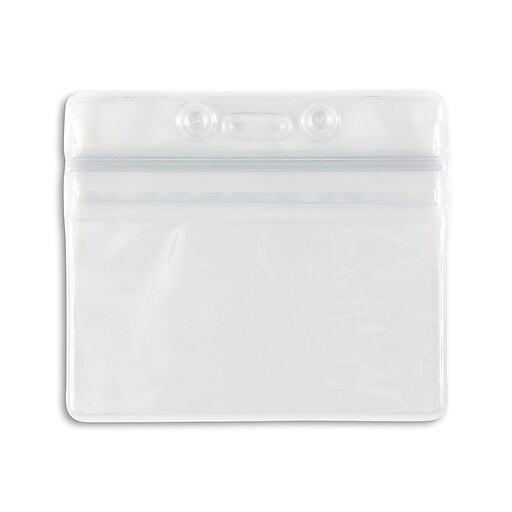 IDville Horizontal Sealable Badge Holders, Clear, 50/Pack (1347030CL31