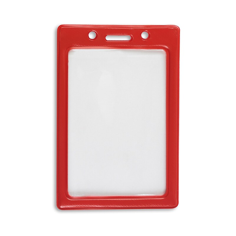 IDville Color Frame Lanyard ID Badge Holder, Red, 50/Pack (1347031RD31) image 1