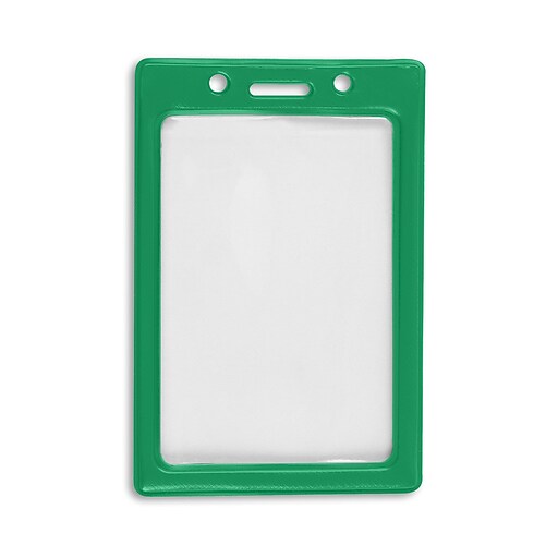 IDville Vertical Color Frame Badge Holders, Green, 50/Pack (1347031GR31) Staples
