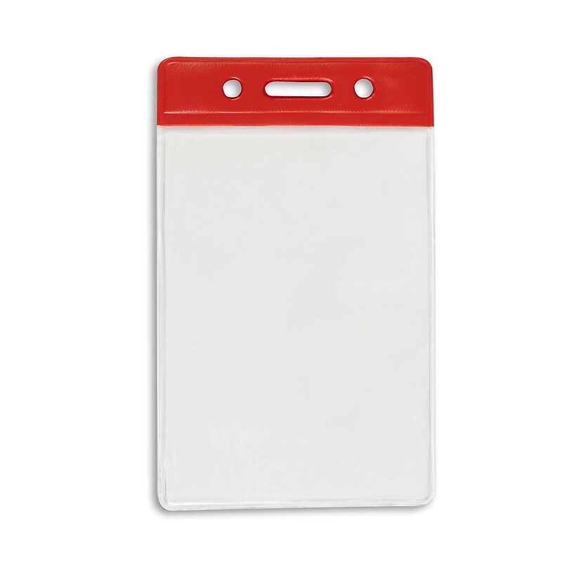 Idville Color Bar ID Badge Holders, Red, 50/Pack (1345266RD31) image 1
