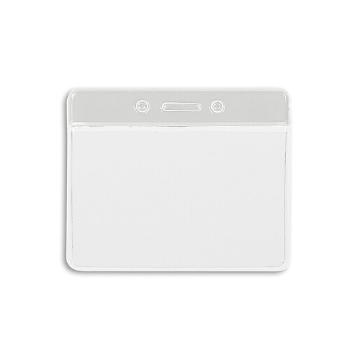 IDville Color Bar Horizontal Badge Holders, White, 50/Pack (1343821WT31