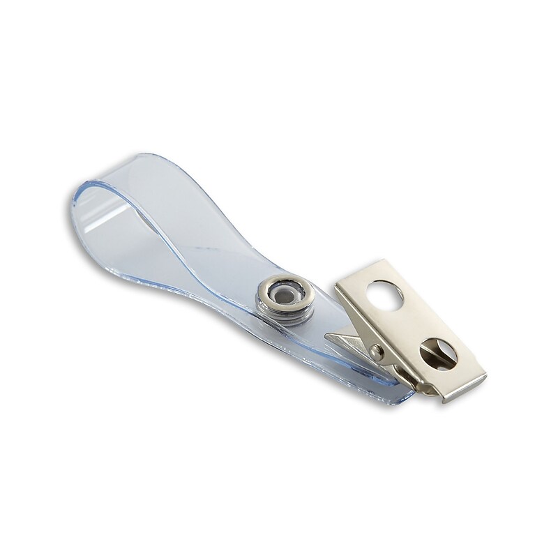 IDville Extra Long ID Badge Clips, Clear, 100/Pack (134330731) image 1
