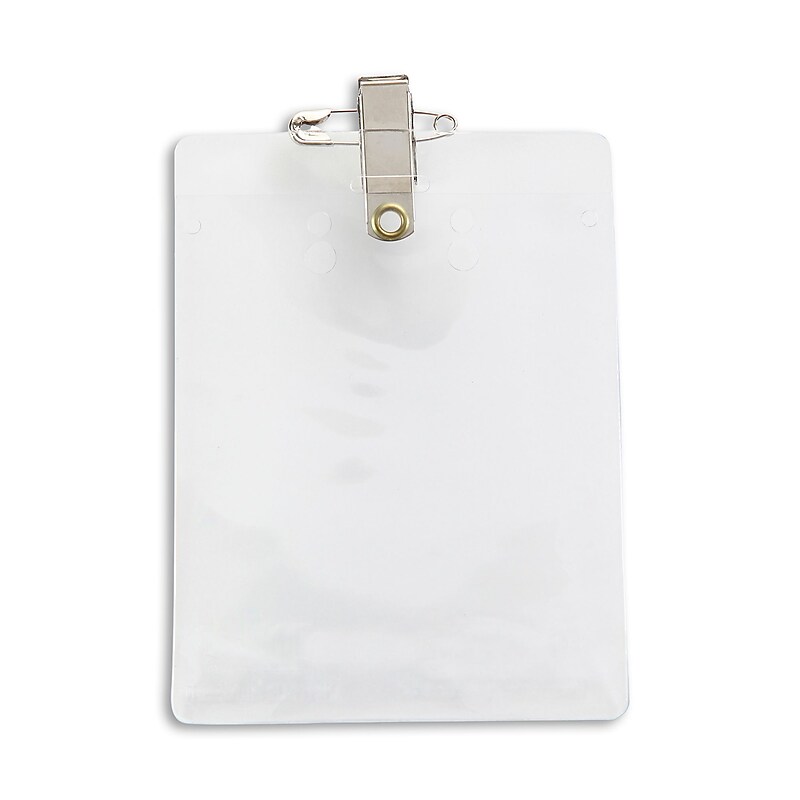 IDville Lanyard ID Badge Holder with Clip, Clear, 50/Pack (134523031) image 1