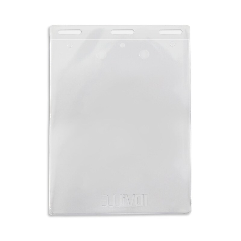 IDville No-Flip Lanyard ID Badge Holder, Clear, 50/Pack (134302631) image 1