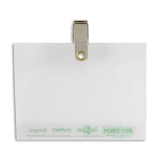 134665231 Badge Holders with Pin/Clip, Clear, 50/Pack at Staples