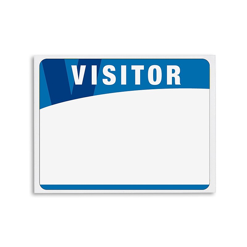 IDville Visitor Stick On Sticker Name Tags/Labels, Navy Blue, 100/Pack (1341013BL31) image 1