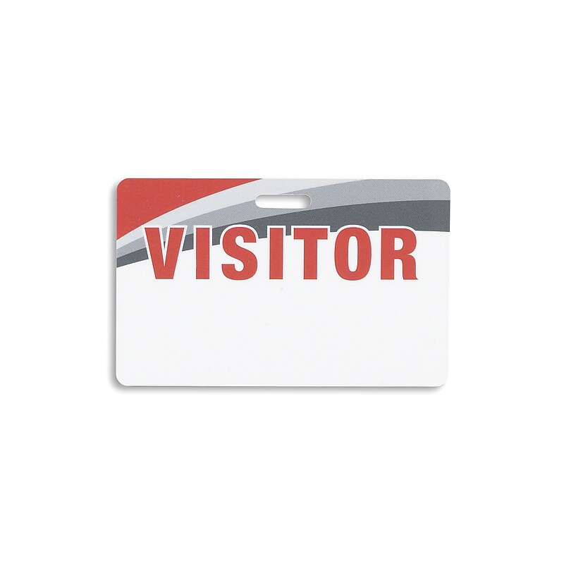 IDville Visitor Lanyard ID Cards, Red, 25/Pack (134391931) image 1