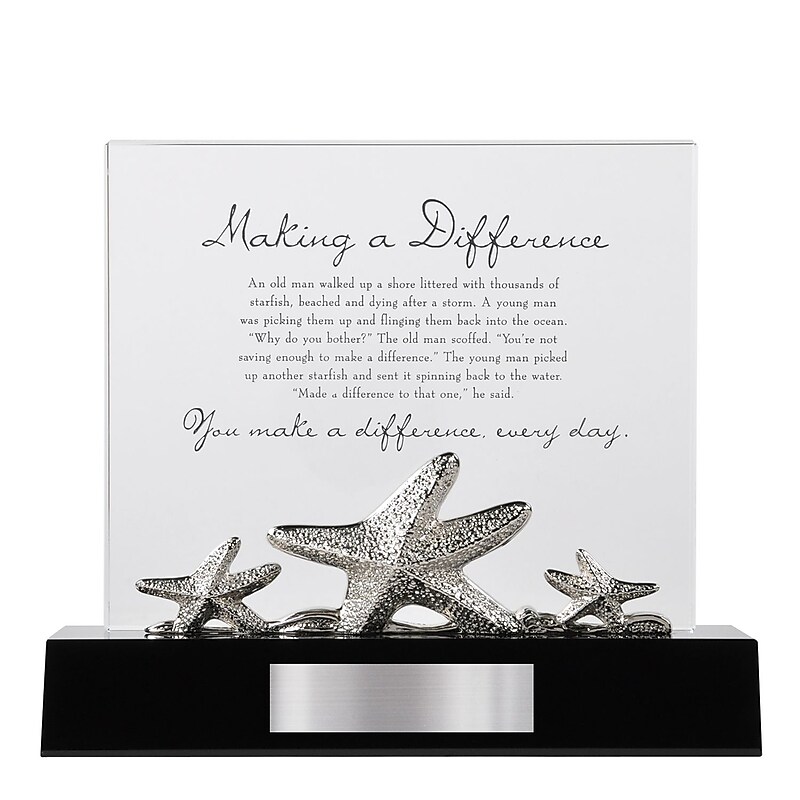 Baudville® Crystal Character Trophy W/ Metal Figurine, Starfish: Making a Difference image 1