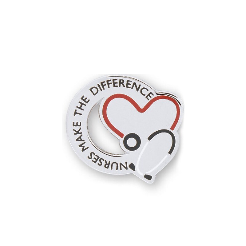 Baudville® Lapel Pin, Nurses Make the Difference Stethoscope image 1