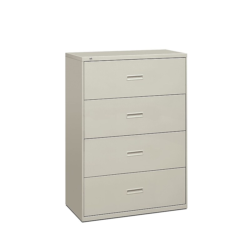 HON Lateral File, 4 Drawers, Molded Pull, Light Gray Finish, 36"W (BSX484LQ) image 1
