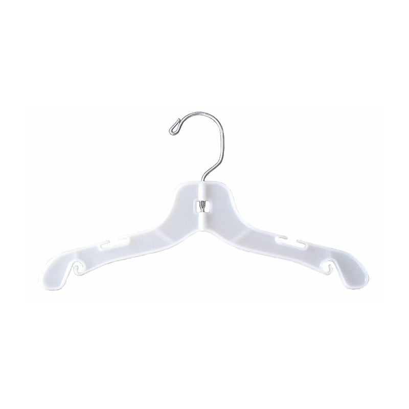 Nahanco 12" Plastic Hi-Impact Child Dress Hanger, White, 100/Carton (1412) image 1