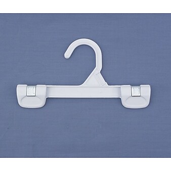 NAHANCO 8" Plastic Snap Grip Skirt/Slack Hanger, White, 200/Pack (1681/8W)