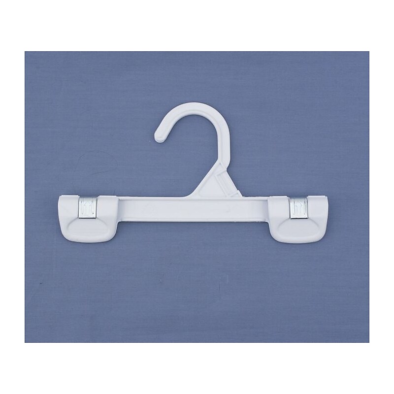 NAHANCO 8" Plastic Snap Grip Skirt/Slack Hanger, White, 200/Pack (1681/8W) image 1