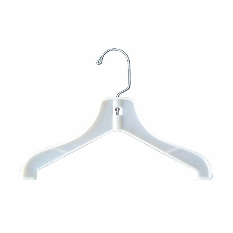 Nahanco 12" Plastic Hi-Impact Coat Hanger, White, 100/Carton (1712) image 1
