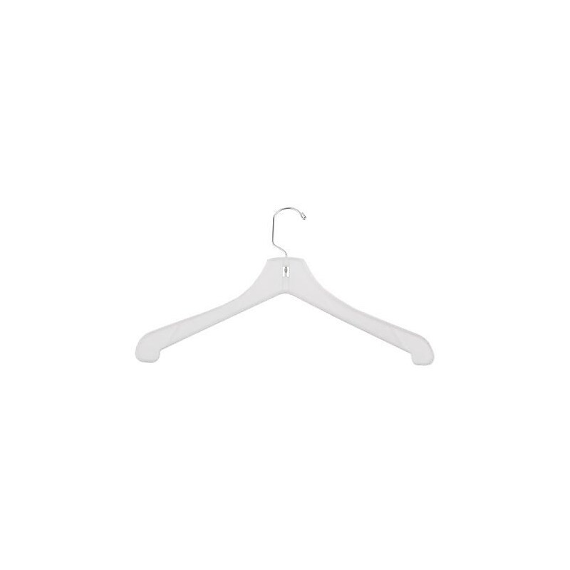 NAHANCO Plastic Hi-Impact Heavy Weight Coat Hanger, Short Hook, White, 100/Pack image 1