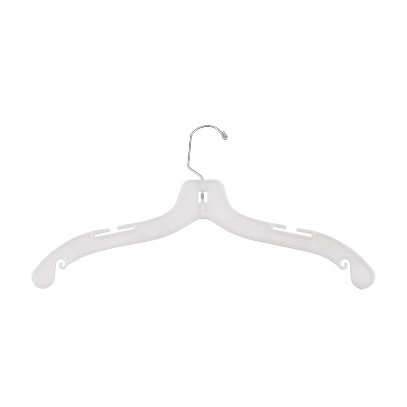 NAHANCO 19" Plastic Heavy Weight Shirt Hanger, White, 100/Pack (1900) image 1