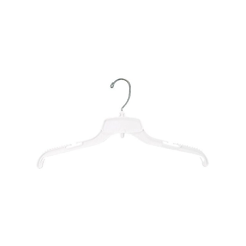 Nahanco 17" Plastic Super Heavy Weight Top Hanger, White, 100/Pack (18800) image 1