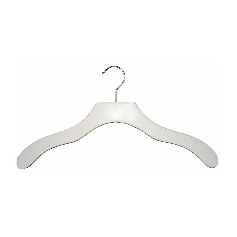 NAHANCO Wood Contemporary Top Hanger, White, 100/Pack (2007-20W) image 1