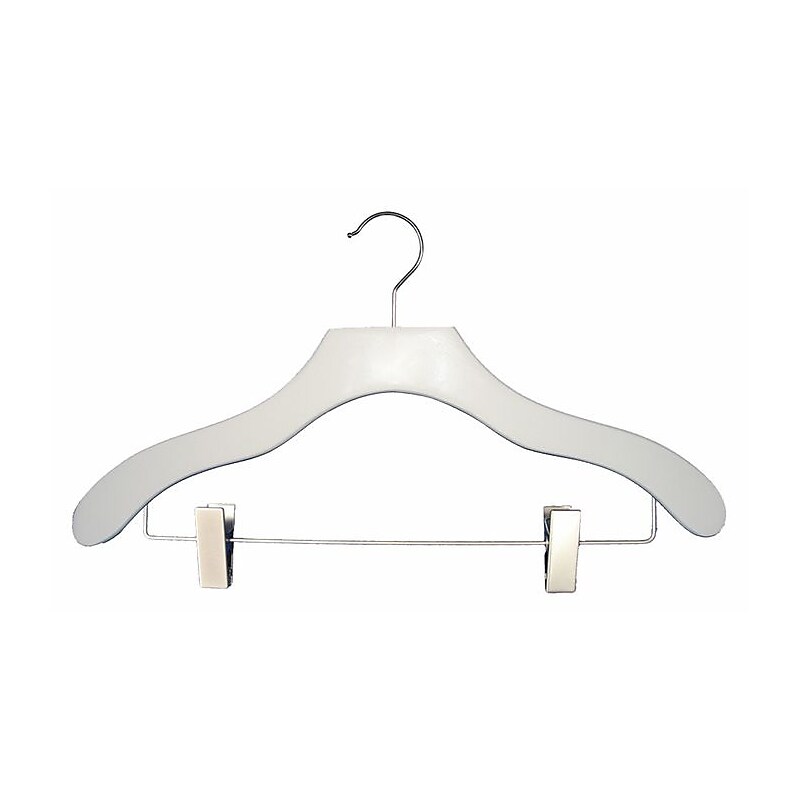 NAHANCO Wood Contemporary Coordinate Hanger, White, 100/Pack (2007-22W) image 1