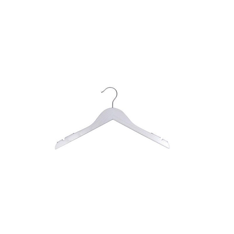 Nahanco Flat Top Wood Clothes Hangers, White, 100/Pack (20917) image 1
