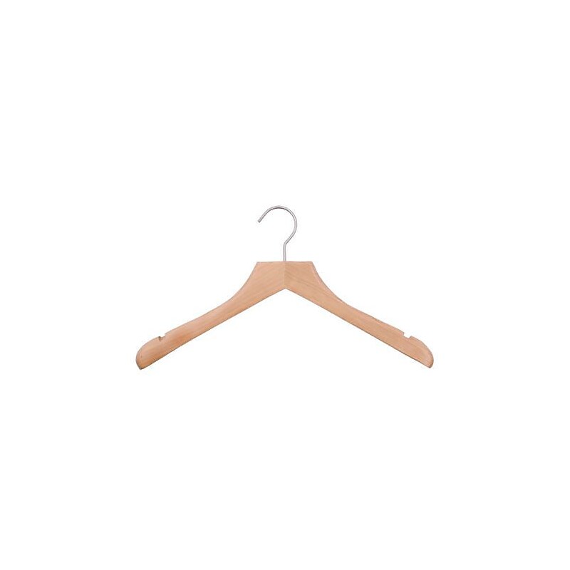 Nahanco 17" Wood Concave Jacket Hanger, Low Gloss Natural, 24/Pack (23017) image 1