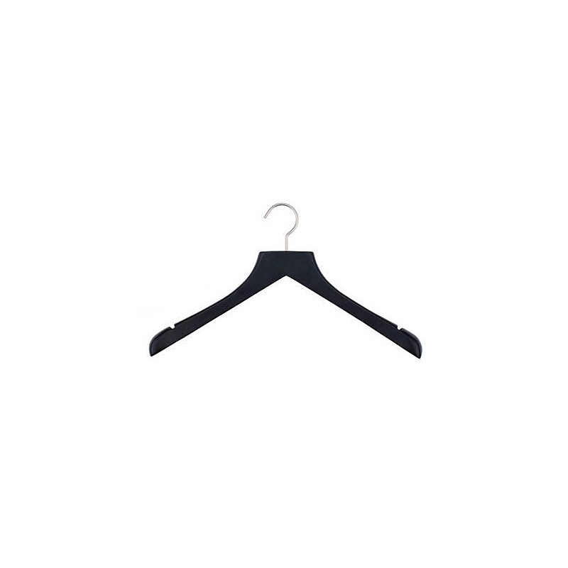 Nahanco 17" Wood Concave Jacket Hanger, Low Gloss Black, 24/Pack (23217) image 1