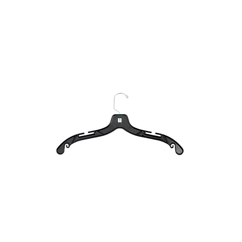 NAHANCO 17" Plastic Jumbo Weight Dress Hanger, Black, 100/Pack image 1