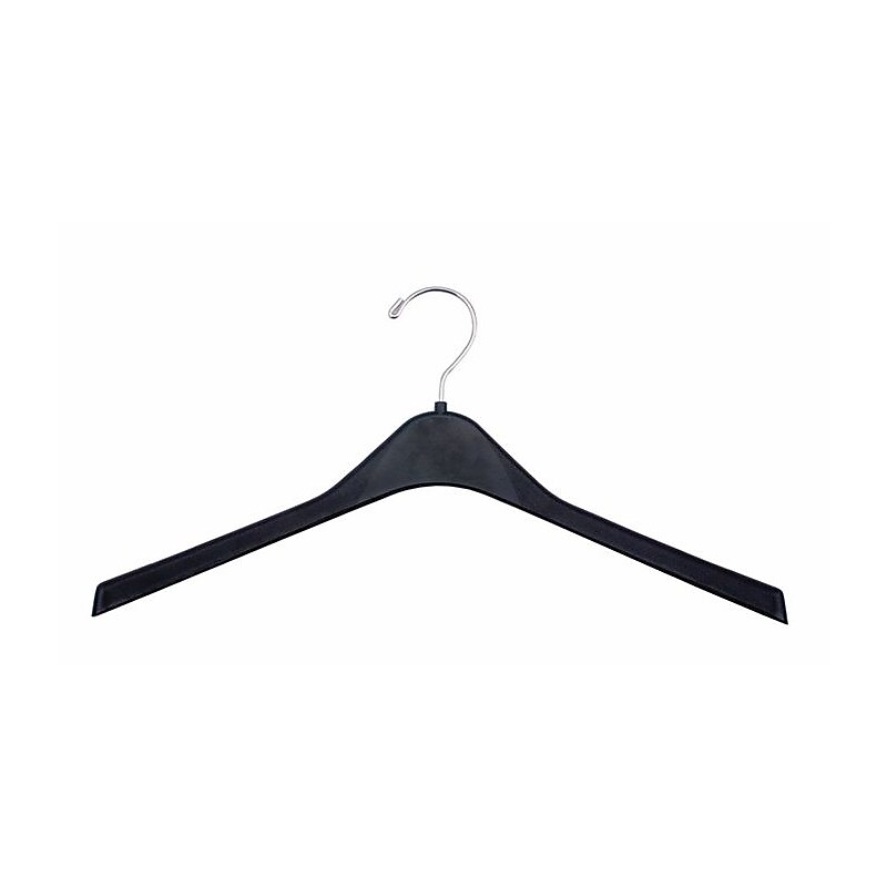 Nahanco Concave Plastic Clothes Hangers, Black, 100/Pack (2417RH) image 1