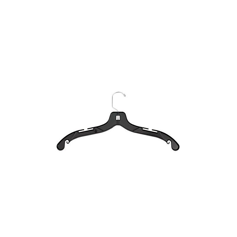 NAHANCO 17" Plastic Middle Heavy Weight Dress Hanger, Black, 100/Pack (2505) image 1