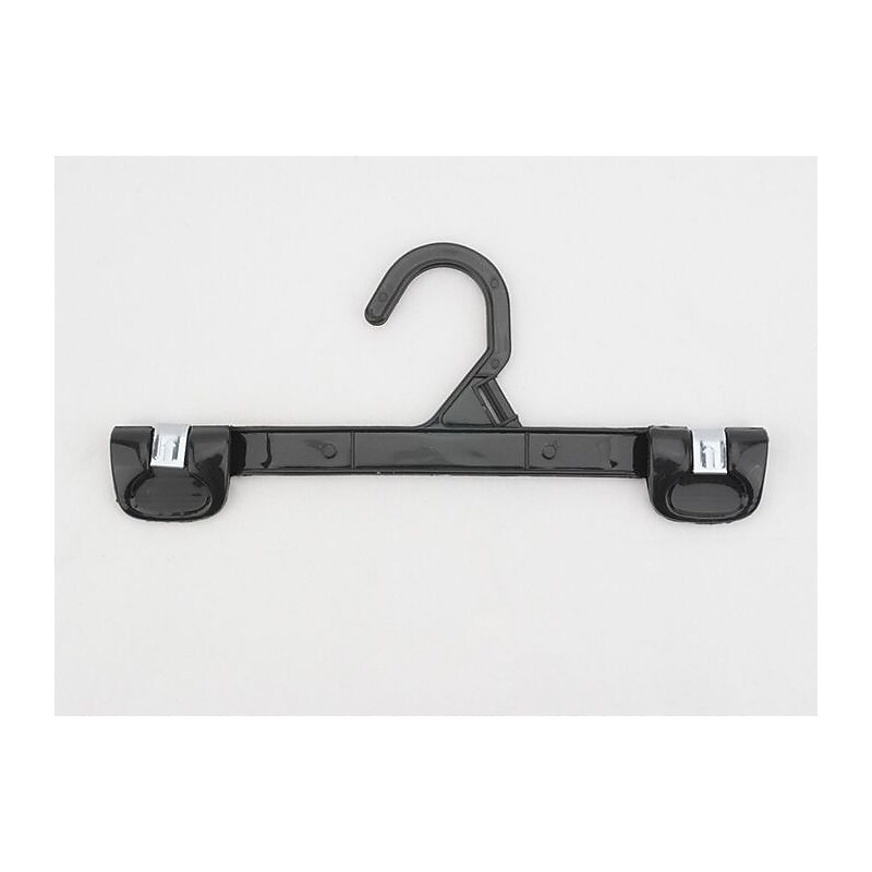 NAHANCO 10" Plastic Snap Grip Skirt/Slack Hanger, Plastic Hook, Black, 200/Pack (2681-10) image 1