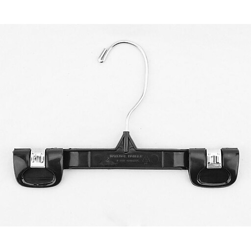 NAHANCO 8" Snap Grip Skirt/Slack Hanger, Chrome Hook, Black, 200/Pack