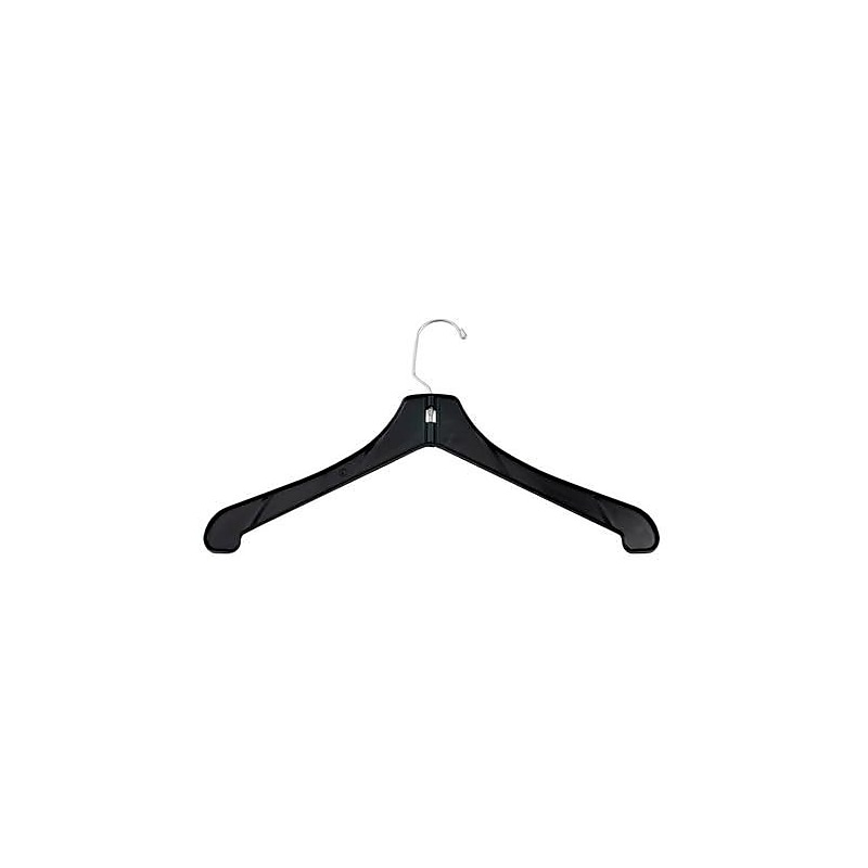 Nahanco 17" Plastic Heavy Weight Coat Hanger, Black, 100/Box (2700SH) image 1