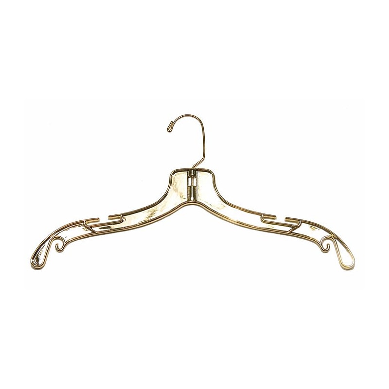 Nahanco 17" Plastic Jumbo Weight Dress Hanger, Gold Hook, Gold, 100/Carton (3405 G) image 1