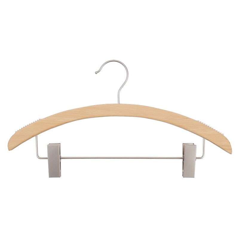 NAHANCO 16" Wood Retro Suit Hanger, Low Gloss Natural, 100/Pack (40017RC) image 1