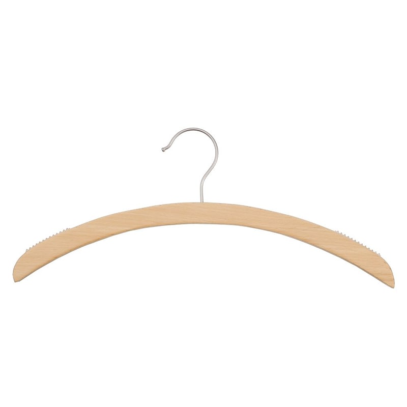Nahanco 16" Wood Retro Top Hanger, Low Gloss Natural, 100/Carton (40017) image 1