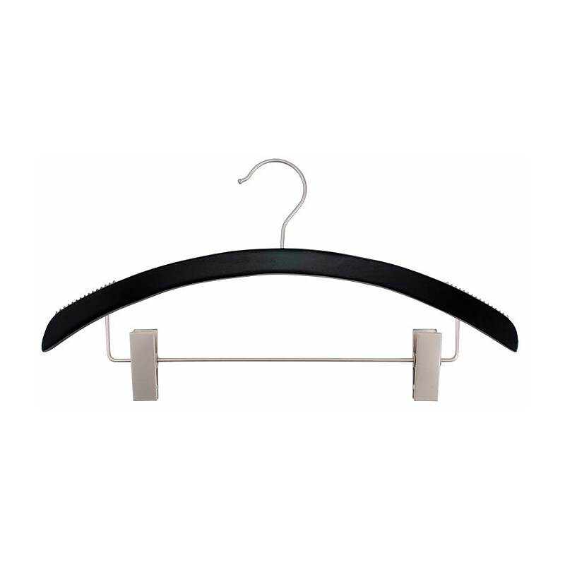 NAHANCO 16" Wood Retro Suit Hanger, Low Gloss Black, 100/Pack (40217RC) image 1