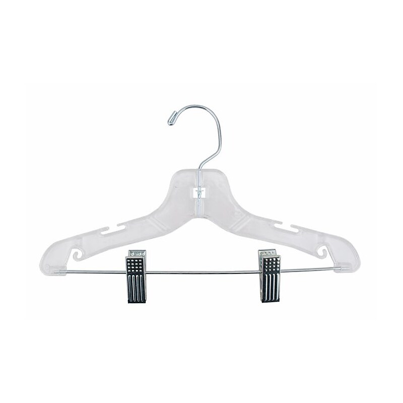 NAHANCO 12" Plastic Super Heavy Weight Suit Hanger, Clear, 100/Pack image 1