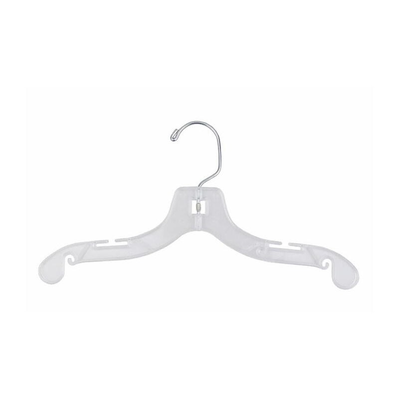 NAHANCO 12" Plastic Super Heavy Weight Dress Hanger, Clear, 100/Pack (412) image 1