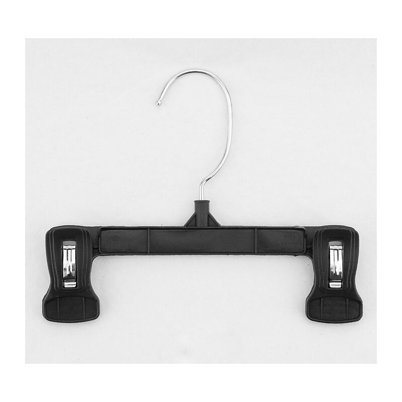 NAHANCO 8" Plastic Pinch Grip Skirt/Slack Hanger, Swivel Hook, Black, 200/Pack image 1