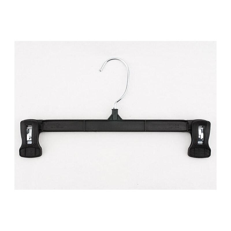 NAHANCO 12" Plastic Pinch Grip Skirt/Slack Hanger, Swivel Hook, Black, 200/Pack image 1